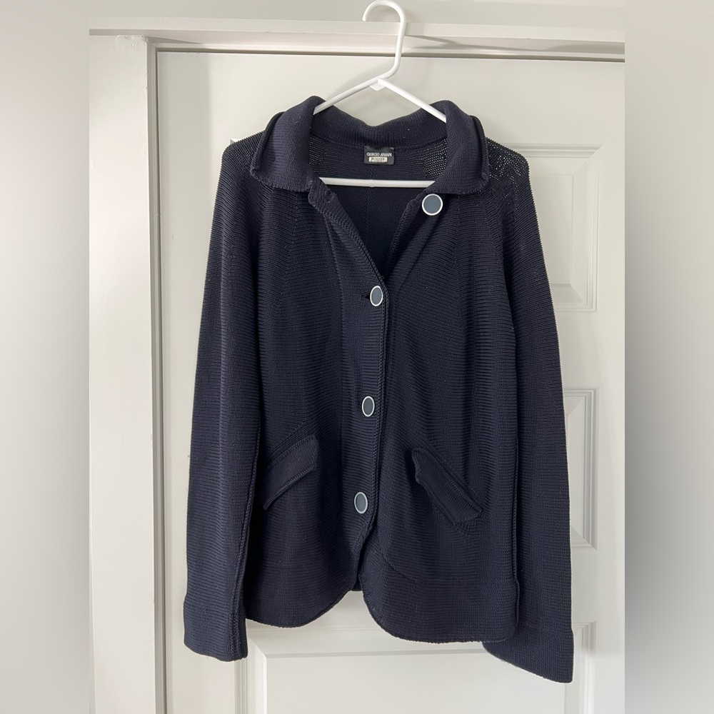 Giorgio Armani navy blue sweater